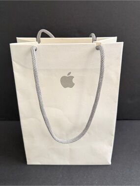 Apple Gift Bag with Silver Rope Handles